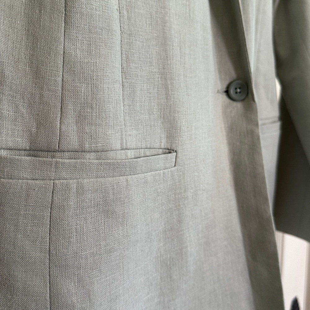 NWT Abercrombie & Fitch Linen Cotton Blend Blazer - Light Sage Green size XS - Picture 4 of 15